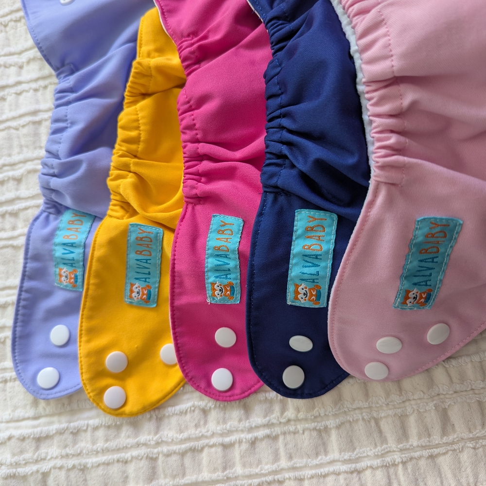 VIA Baby Cloth Diaper Set - Pink, Blue, Yellow, Purple